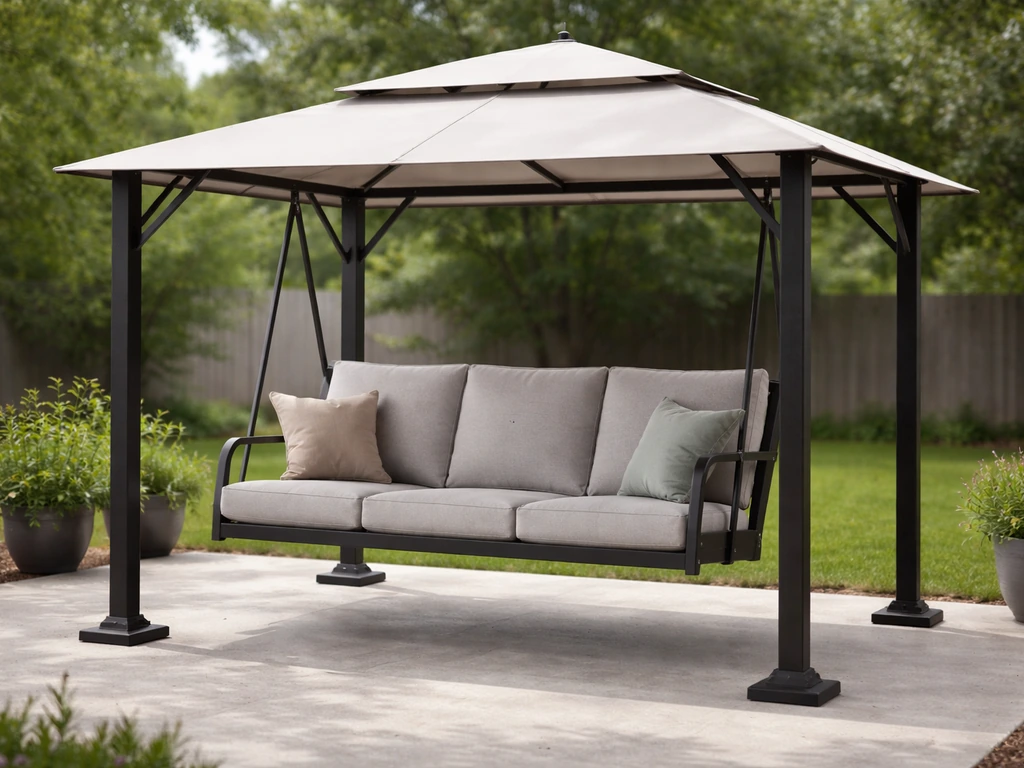 3 Person Steel Patio Swing With Gazebo Top Cover Guide