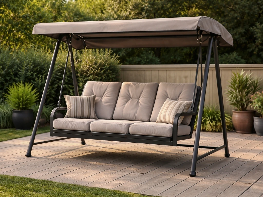 best choice products 3-seat converting outdoor patio canopy swing